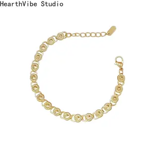 Vintage Sunburst Gold Bracelet | Minimalist Stackable Chain for Everyday Wear