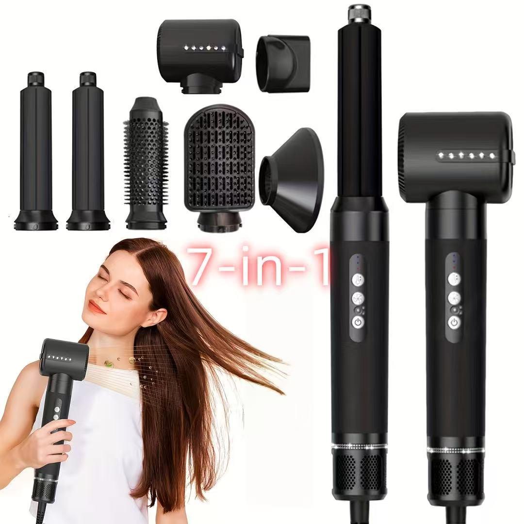7-in-1 Ionic Hair Dryer & Hot Air Brush with Diffuser & Auto-Wrap Curler - Fast Drying, Volumizing Blow Dryer Suitable for Fast Drying, Straightening, Curling with Detachable Styler & Storage Case (Compatible for Wet/Dry Hair) 7-in-1 Ionic Hair Dryer & Hot Air Brush with Diffuser & Auto-Wrap Curler - Fast Drying, Volumizing Blow Dryer Suitable for Fast Drying, Straightening, Curling with Detachable Styler & Storage Case (Compatible for Wet/Dry Hair)