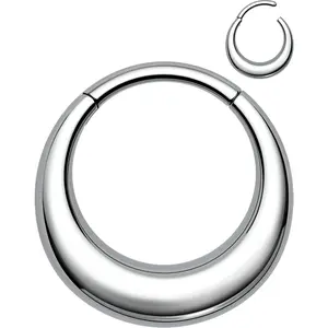 Titanium Septum Rings, 16G Septum , Clicker Septum Nose   Hoops,   Hinged Segment Daith   for Women Men-8mm/10mm