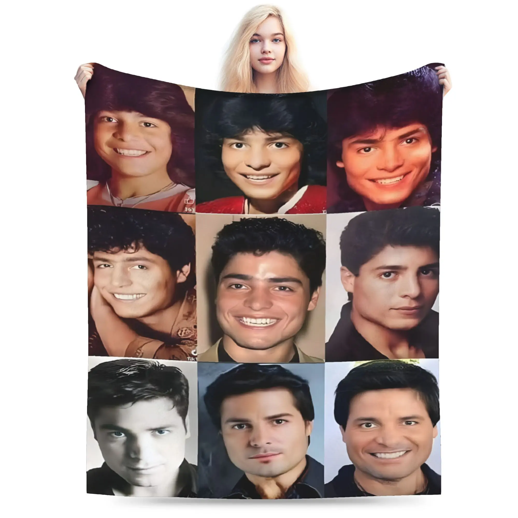 3D Chayanne Celebrity Printed Cotton Flannel Throw Blanket - Breathable Fabric, Modern, Soft Durable, Stain Resistant, Machine Washable, Multi-Size (50x40in Option), Ideal for Bedroom, Perfect Holiday Gift for Fans, Home Use