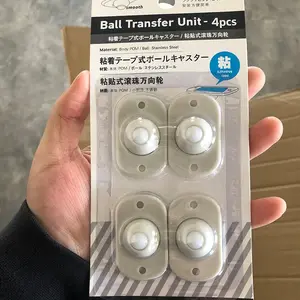 Adhesive Universal Wheel Trash Can Wheels, Storage Shelf Rollers, Bed Base Organizer Bottom Wheels, 4-Pack, Easy Installation