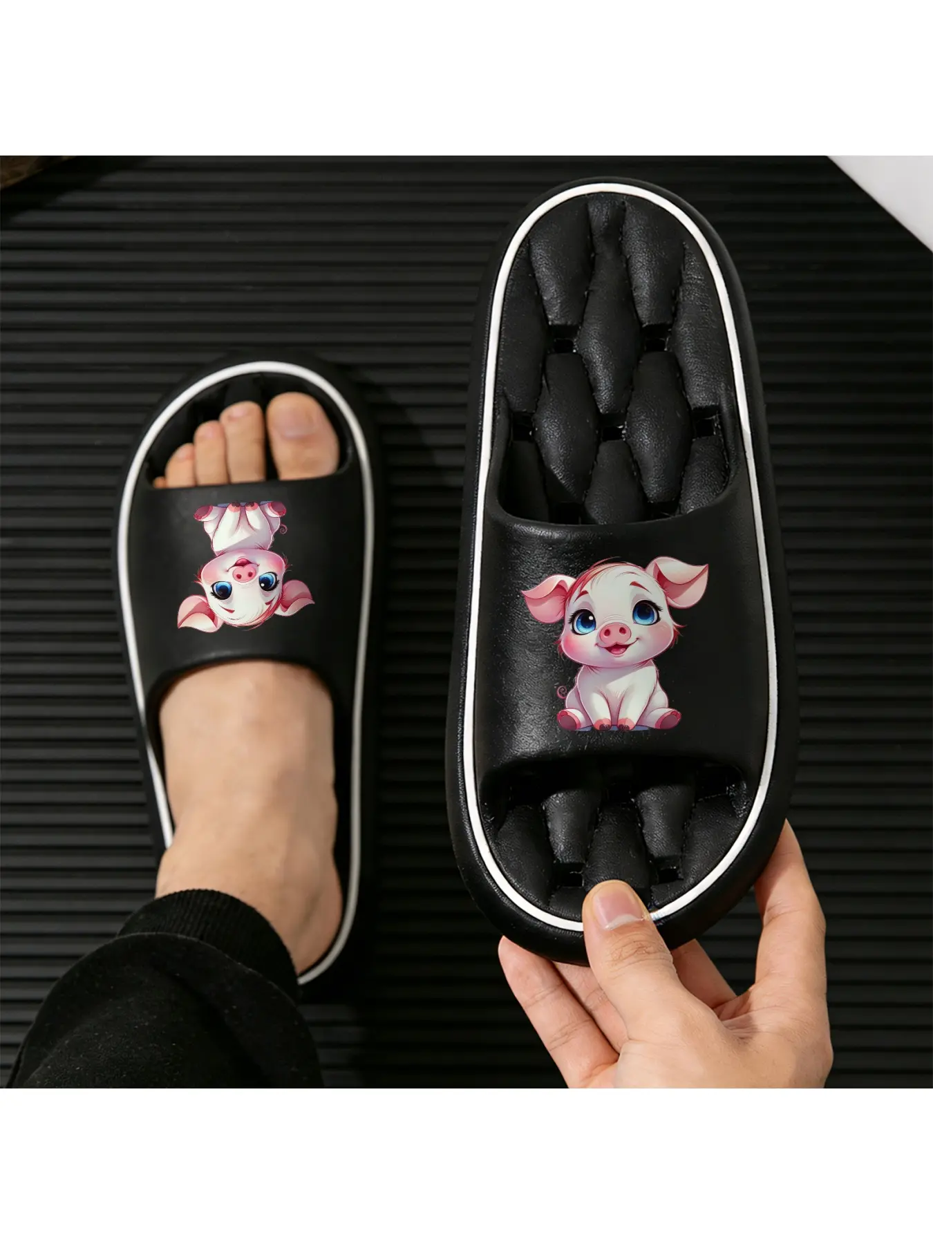 Cute Pig Cartoon Slippers for Women Men Kids Soft Comfortable Home Indoor Anti-slip Floor Slippers Warm Plush Animal Slippers Lightweight Breathable House Shoes Bedroom Slippers
