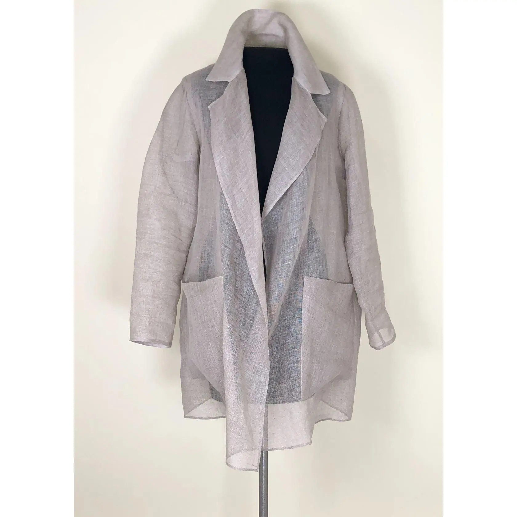 PETER COHEN Costa Linen Gauze Coat - Raffia