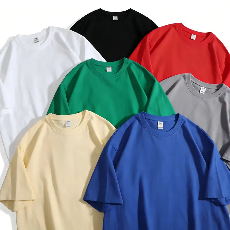 Men's 100% Cotton Oversized Loose-Fitting Plain Short-Sleeve Round Neck Soft T-Shirt - Breathable, Lightweight, Machine Wash Mens Tops, All Seasons, Easy to Match Pants, Plus Size Casual Streetwear for Daily Wear