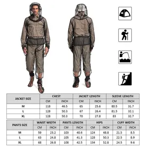 Lixada Lightweight Summer Bug Wear Mosquito Suit Jacket Mitts Pants Socks for Men Women With Ultra-fine Mesh Hiking Fishing Camping Bee feeding Cycle