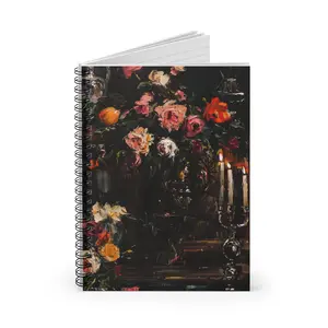 Dark Academia Notebook- Spiral Notebook - Ruled Line- Moody Victorian Vintage Floral