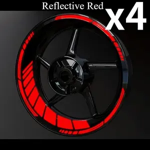 16PCS  Geometric Pattern Strip Design Reflective Warning Car Sticker  Waterproof and Easy To Stick Without Leaving Marks  Suitable for Motorcycle Wheel Appearance Reflective Device  Racing Style Outdoor Riding Enthusiasts DIY Self-adhesive Sticker