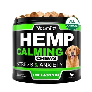 2025News! Pet Calming Chews with Melatonin, All Natural Formula, Relieve Dog Stress & Anxiety, 120 Soft Chews Chicken