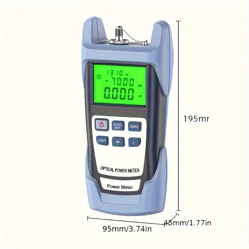 One Optical Power Meter DXL-40D, Fiber Loss Tester, -70 ~ +10dbm, FC/SC/ST Adapter, Key Control, Battery Powered, 36V Max, Battery Not Included