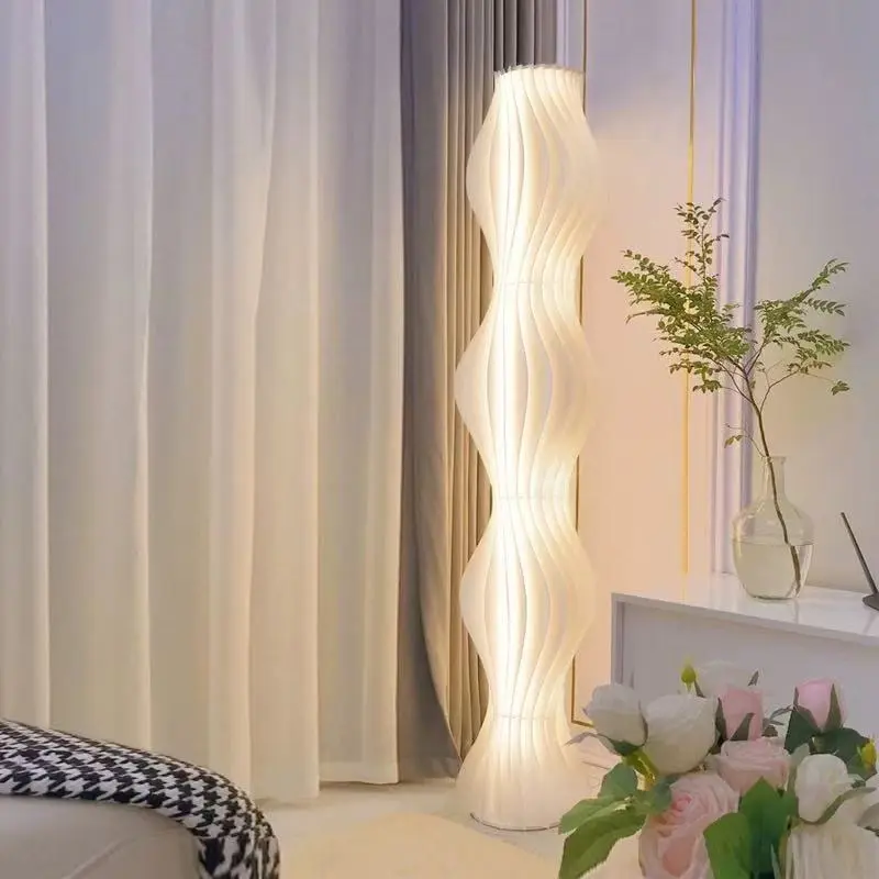 Wabi Sabi Wave Floor Lamp, Cream Style Ambient Standing Light, 3 Color Modes Dimming Corner Lamp for Aesthetic Living Room Bedroom Decor Lighting Decoration Lamp Led Atmosphere Lamp