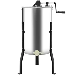 Beginner 3 Frames Manual Honey Extractor for Beekeeping Stainless Steel 304 Food Grade with Plexiglass Lid & Adjustable Legs Ideal for Home Operations