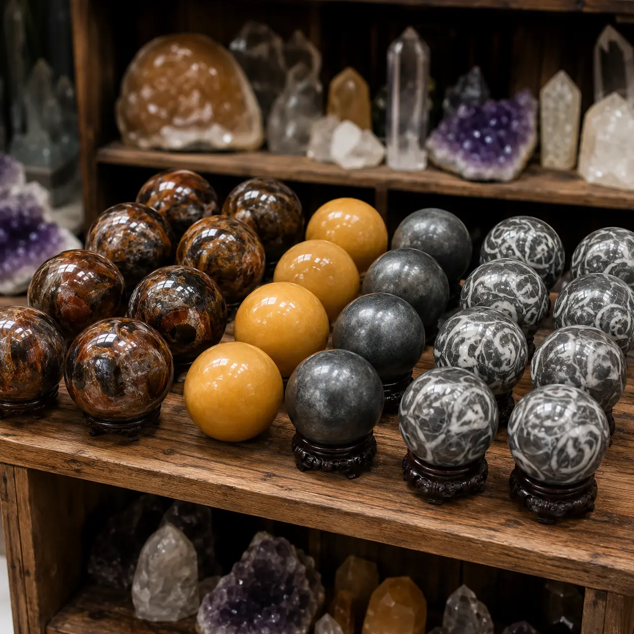 Multi-material natural stone sphere，Quartz Crystal Ball, Mineral Specimen, Unique Home Decor, Ideal Gift For Crystal Collectors.Bohemian Style Unique Texture for DIY Making,Christmas,Valentine'