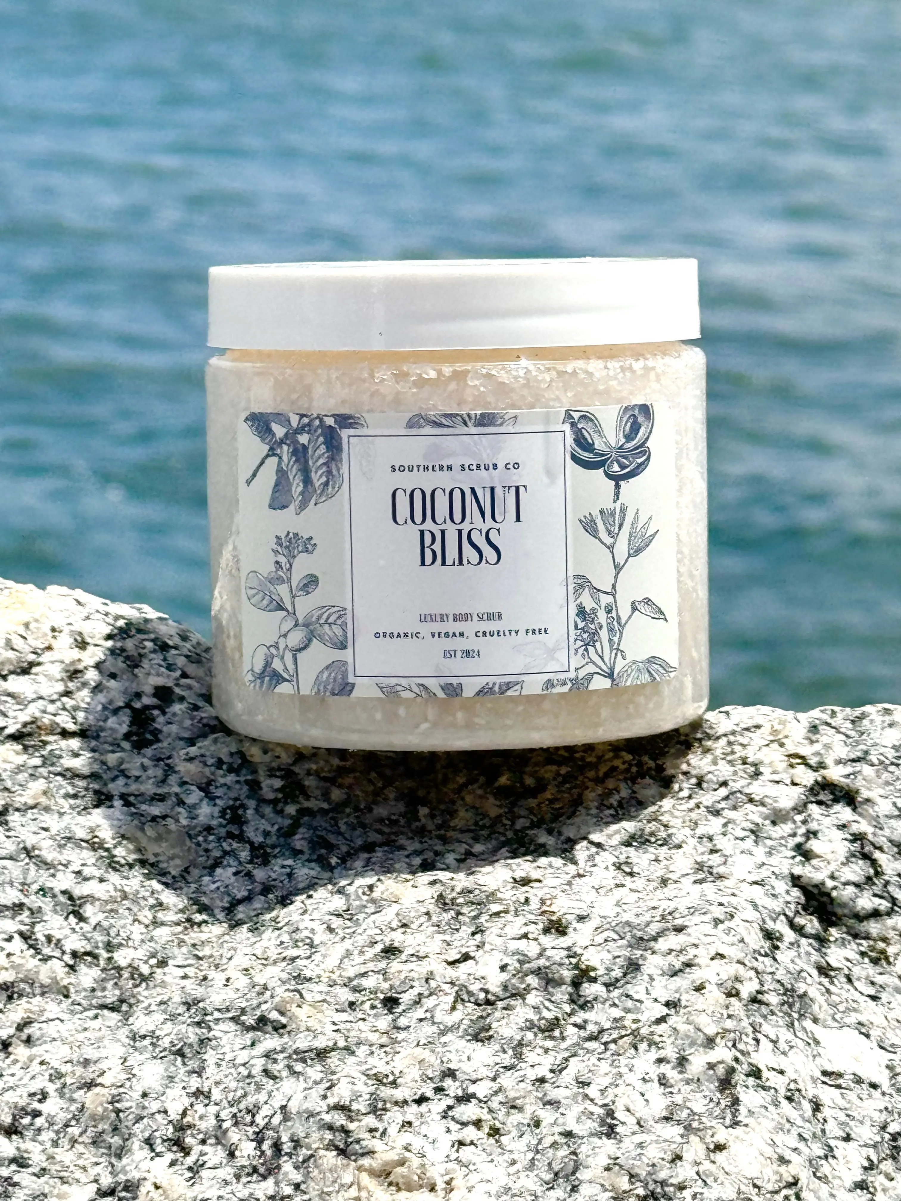 Tropical Coconut Exfoliating Salt Scrub with Dead Sea Salt & Natural Oils - Brightening & Antibacterial Body Cleanser for Nourishing and Smoothing Skin, Spa-Like Formula for All Skin Types, Epsom Salt, Tropical Aroma