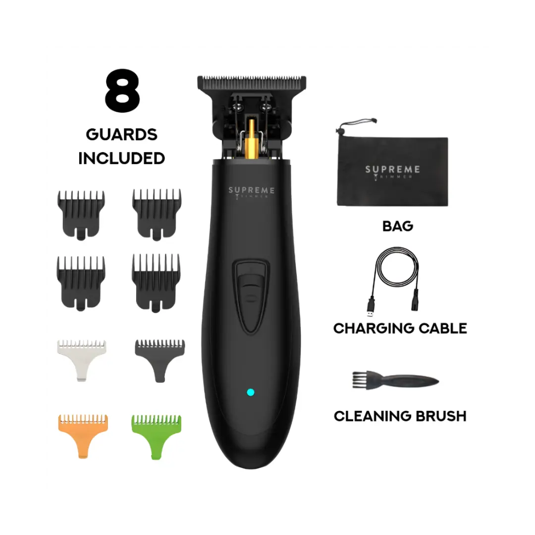 Supreme Trimmer T-SHAPER ST5190 Cordless Hair Clipper Kit, Low Noise Groomer, High Quality Trimmer, Lightweight Barber Equipment for Beard/Neckline Trimming, Charging Cable, Maintenance, Batteries