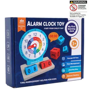 Wooden Digital Clock Teaching Aid Model, Learning Time Toy, Gift, Math Game, Elementary School Educational Tool