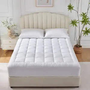 Extra Thick Mattress Topper – 4 Inch Plush Pad with Ultra Soft & Breathable Microfiber Fill, Quilted Design for Comfort & Back Support, 360° Elastic Skirt Fits 8–21" Mattresses, Hotel-Quality Fitted Cover, 10cm Thick for a Luxurious Sleep Upgrad