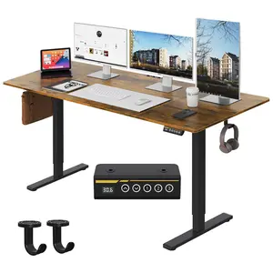 63"×28"Electric Height Adjustable Sit-Stand Desk, Height Adjustable with 3 Custom Height Memory Presets, Equipped with Child Lock, Easy & Quick Assembly, Ideal for Home & Office Use, Perfect as Computer Work Desk, Workstation, Study Writing Desk