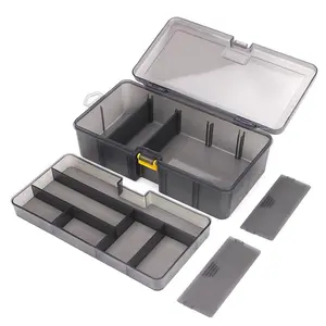 Double-layer Separated Storage Box, Multifunctional Waterproof Large-capacity with Multiple Compartments, Storage Tool Box for Fishing Hooks, Lures and Other Small Fishing Gear