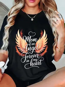 100% Cotton Mom of an Angel Mother's Day Heaven Angel Infant Loss Memory T-Shirt