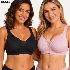 Women's Wire-Free Sheer Lace Deep V-Neck Bra - Women's Clothes, Comfortable Lifting Seamless Everyday Essential for T-Shirt Pairing