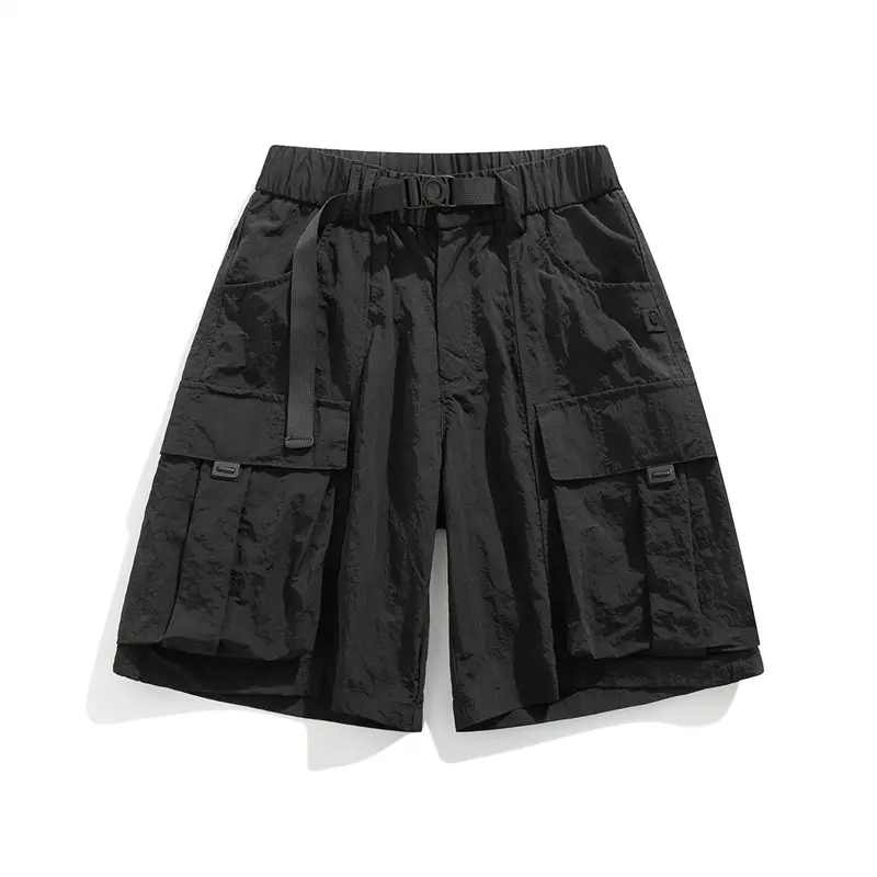 Men's Summer Workwear Shorts - Multi-Pocket Tech Style, Loose Straight Fit, Breathable Quick-Dry, Outdoor Casual Multi-Purpose Five-Pocket Shorts