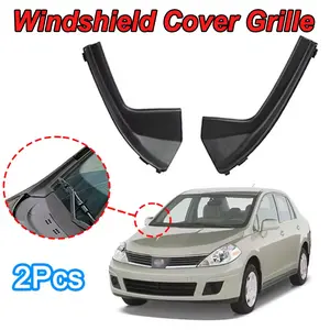 2 Piece Car Front Side Windshield Deflector Grill Tpe Auto Accessories Decorative Parts, Suitable for Nissan Versa Sedan/hatchback/tiida 2007-2012