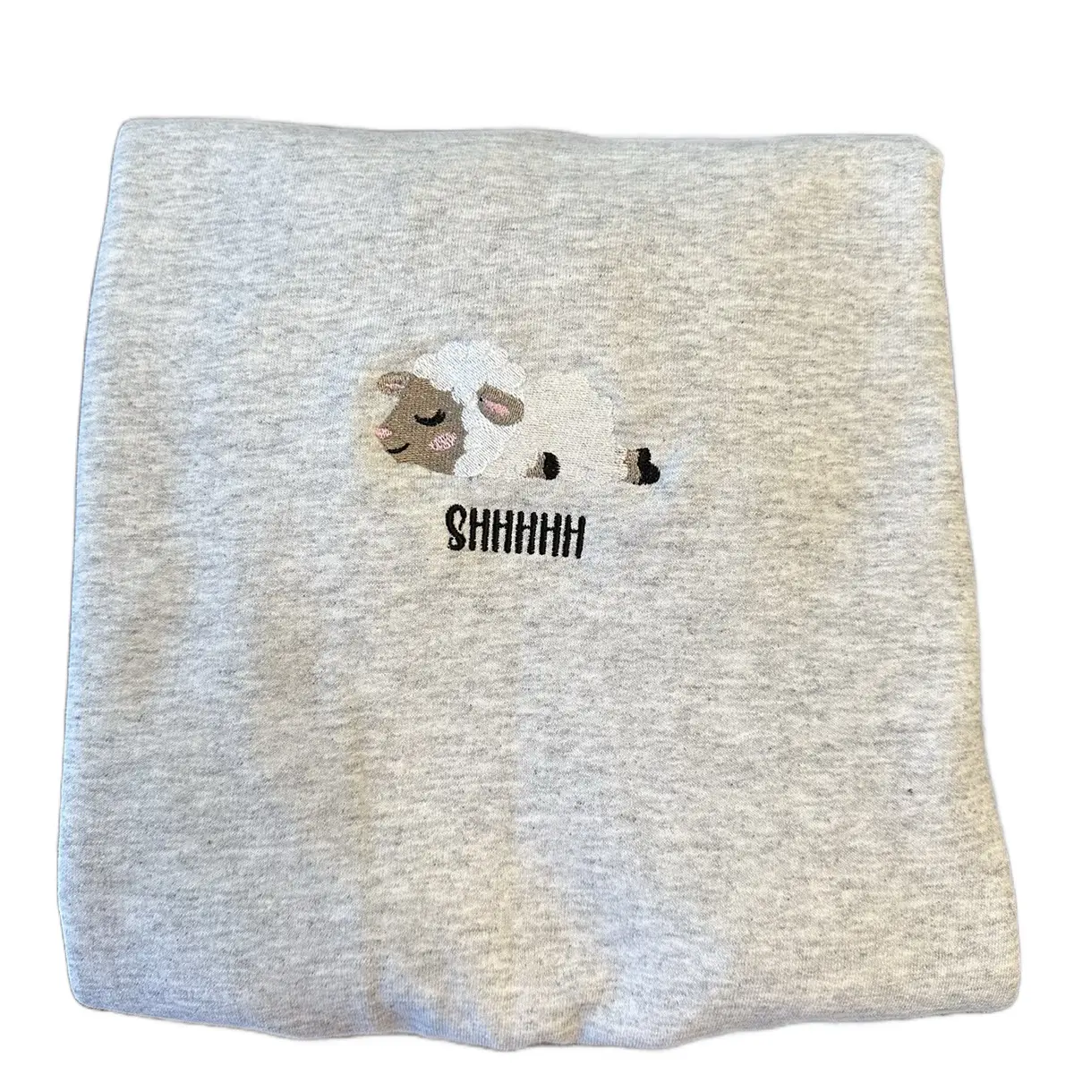Sheep SHHHHHH Embroidered Crewneck Sweatshirt