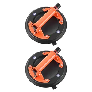 Vacuum Suction Cup, 8-Inch Vacuum Glass Lifter with Metal Handle, 429 lbs Max Lifting Capacity Tile Suction Cup Tool with Carrying Case for Lifting Large Tile, Granite, Drywall, Windows (2-Pack)