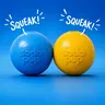SodaPup Ultra Durable Interactive Squeaking Floating Chewer Ball for 30-50 lbs Dogs, PUP-X Blue, Made in USA, 30 Day Replacement Guarantee