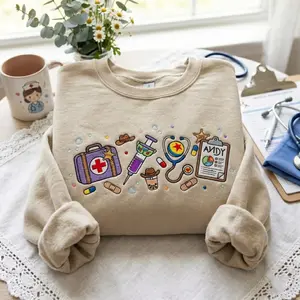 [MADE IN US] Embroidered Nurse Story Sweatshirt, To Infinity and Beyond Shirt Design, INspired Nurse Tee, Nursing Grad Gift