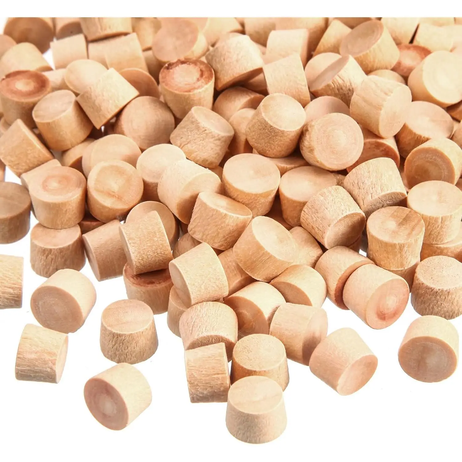 Flat Head Wooden Screw Hole Plugs, 3/8 Inch - 200 Pieces for Finishing Furniture and Cabinetry, Wood