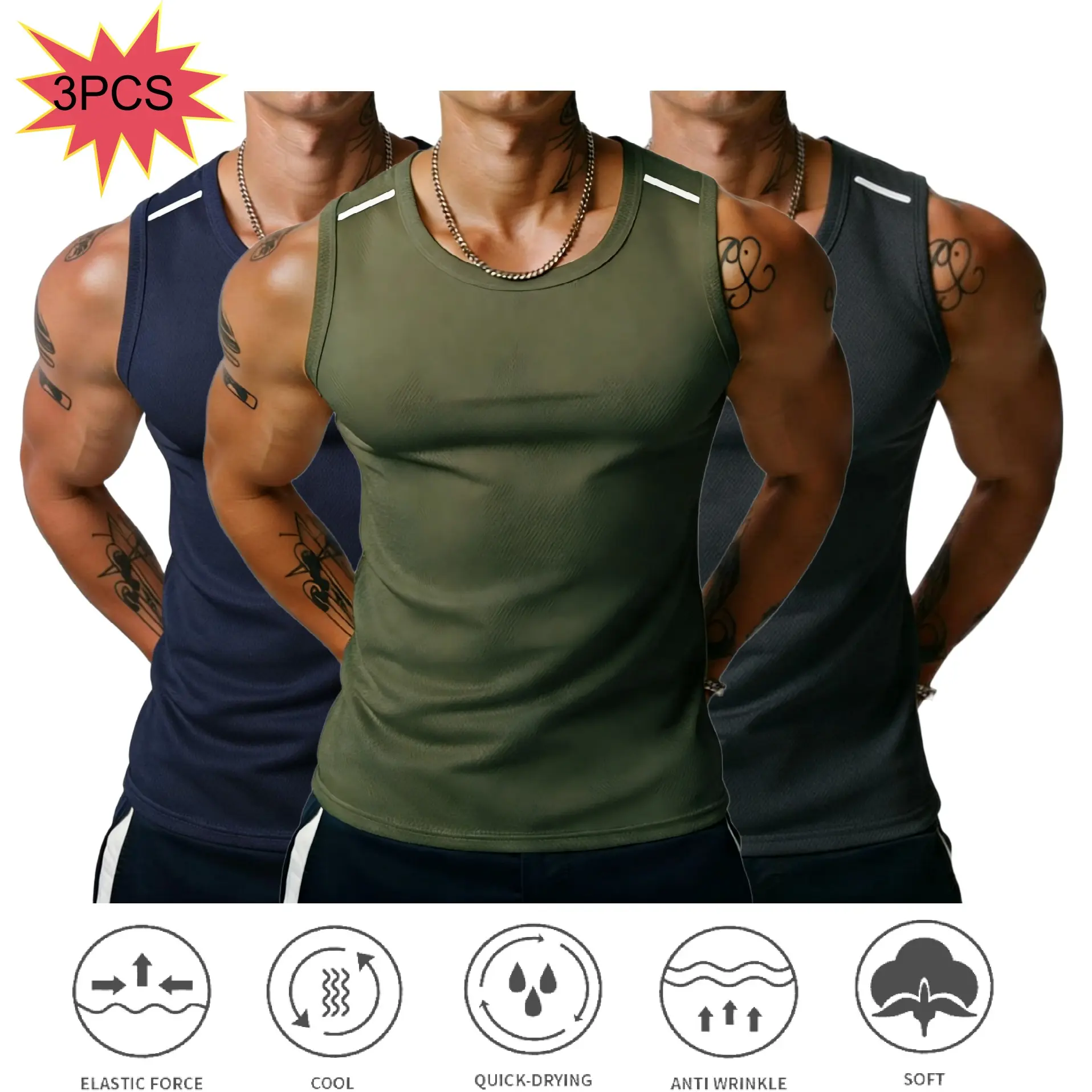 Dark Blue + Army Green + Dark Gray