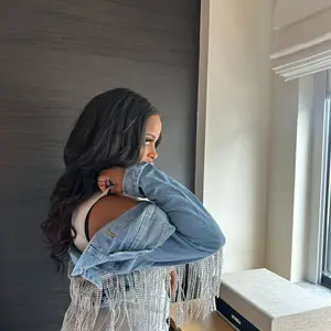 Sparkle & Shine Denim Jacket - The Ultimate Showstopper Custom Denim Distressed Jacket with Sparkling Fringe Details