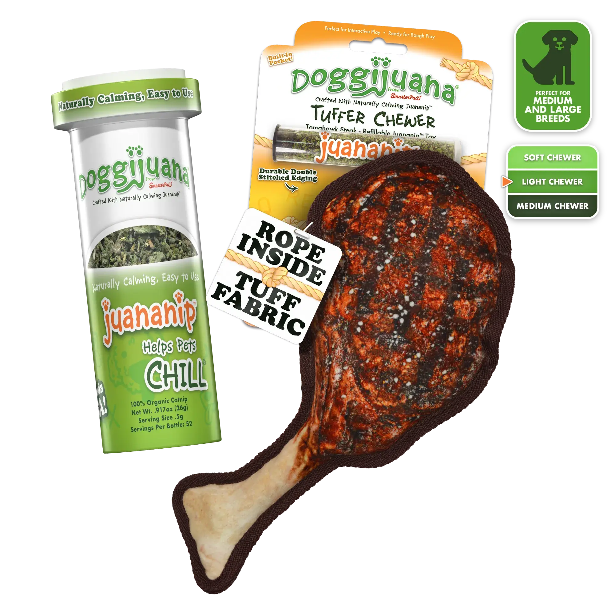 Tuffer Chewer Doggi Duo Bundle - Tomahawk Steak & Juananip