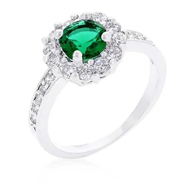 Bella Birthstone Engagement Ring - Green Semiprecious Stone Ring, Size 05, Bella Ring Engagement