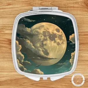 Vintage Celestial Compact Mirror - Gothic Dark Academia