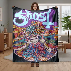 1pc Ghost Band Blanket,Soft Warm Microfiber Throw for Bed Couch Sofa,Cozy Home Decor Gift for Adults,Perfect for Travel & Camping,Halloween Christmas Birthday, Machine Washable Blanket