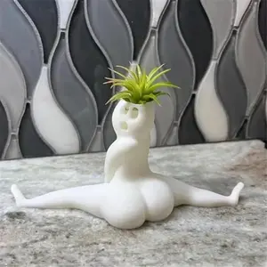 Resin Rubber Man Vase Ornament, Home Prank Plant Craft, Window TV Cabinet Bedroom Courtyard Decoration, Funny Resin Artwork