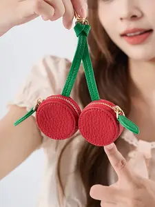 Lively and cute small fruit pendant, fashionable design, apple shaped keychain, bag pendant, small coin purse, headphone bag, ideal gift for gifting, Christmas first choice, key pendant, perfect choice for daily travel and travel, Stylish Keychain