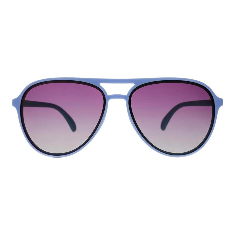 Moonlight Charging Station - goodr Light Blue with Purple Gradient Lenses Mach G Aviator Polarized Sunglasses