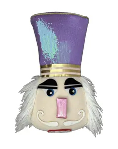 14" x 7" Pink/Lavender Plush Nutcracker Head