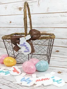 Easter Bunny Acrylic 3D Name Tags For Easter Baskets Laser Cut
