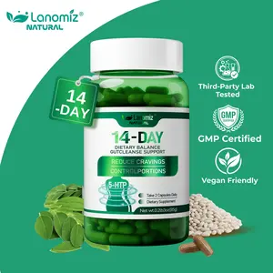LANOMIZ White Kidney Bean Extract Complex for Carb & Starch Management, with 5-HTP & Probiotics, 60 Capsules, Pre-Meal Support, Vegan, Gluten-Free, Non-GMO - Dietary Supplement