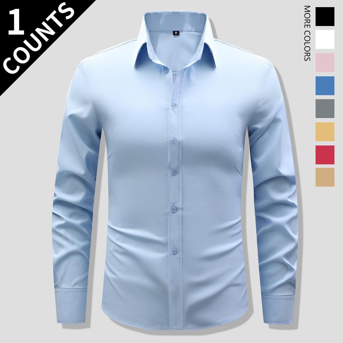 Men's Classic Slim Fit Dress Shirt – Professional Long Sleeve Button-Down – Versatile Tailored Look for Business, Weddings, and Everyday Essentials