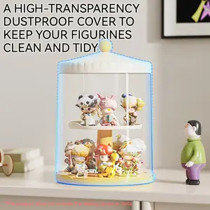 Handheld Doll Display Case, 360-Degree Rotating Base, Stackable Figure Storage Box, Watch Jewelry Showcase, Collectible Organizer