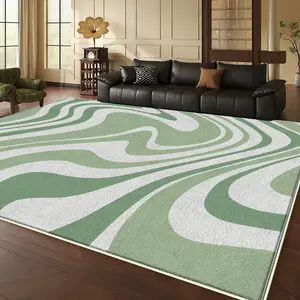 Velvet Rug with Simple Design Elements, Interchangeable Deep and Light Colors, Soft and Comfortable, Ideal for Living Room and Bedroom, Modern Abstract Rug