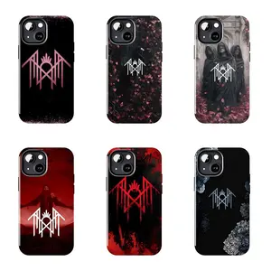 Sleep Token Grey Logo & Black Flowers Phone Case - Dark Floral Band Cover-for iPhone17 ProMax /16/15/14/13/12/11 Plus for Samsung phones, suitable for both men and women,  Perfect Gift for Women Men.A gift for the fans