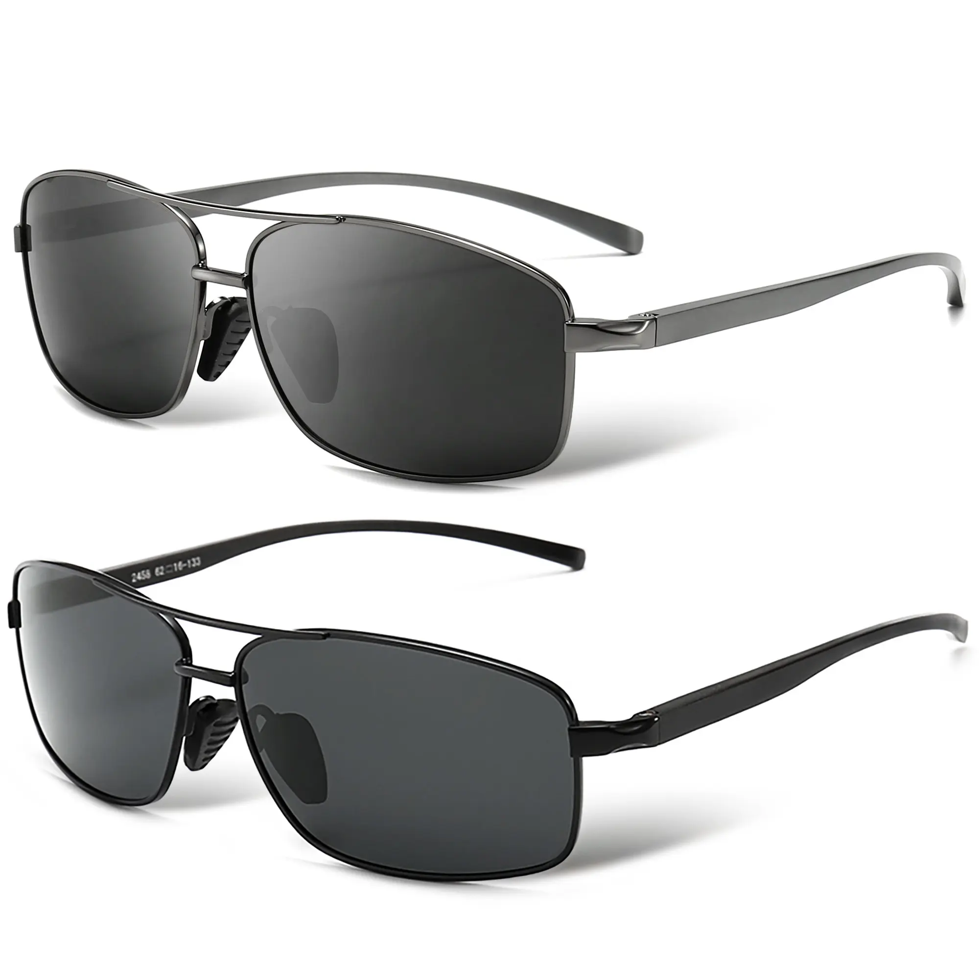 Polarized Rectangle Sunglasses with UV400 Protection, Lightweight PC Frame SQUARO Matte Black Polarized Sunglasses – Lightweight  main image 4
