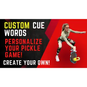 C. Custom Cue Words Pack 8 Stickers Personalize Your Pickleball Game Fully Personalized Swappable Flexible Professional Look Durable Removable Perfect Gift