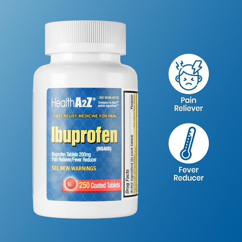 HealthA2Z Day & Night Cold Bundle | Cold & Allergy Chlorpheniramine + PE (72 Tablets, Pack of 1) + Ibuprofen (250 Tablets, Pack of 1) + Pain Relief PM Acetaminophen 500 mg (150 Caplets, Pack of 1) + Vitamin D3 + K2 (Coconut Oil) (90 Softgels, Pack of 1)